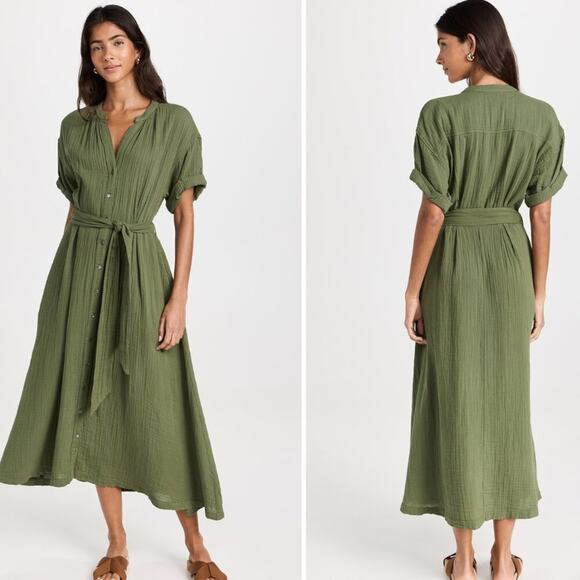 Xirena Belted Cate Dress in Surplus Green - Picture 1 of 13